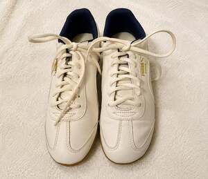 Puma Roma White Leather Low Top Sneakers Classic Casual Athletic Shoes Size 6C